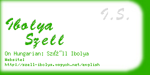 ibolya szell business card